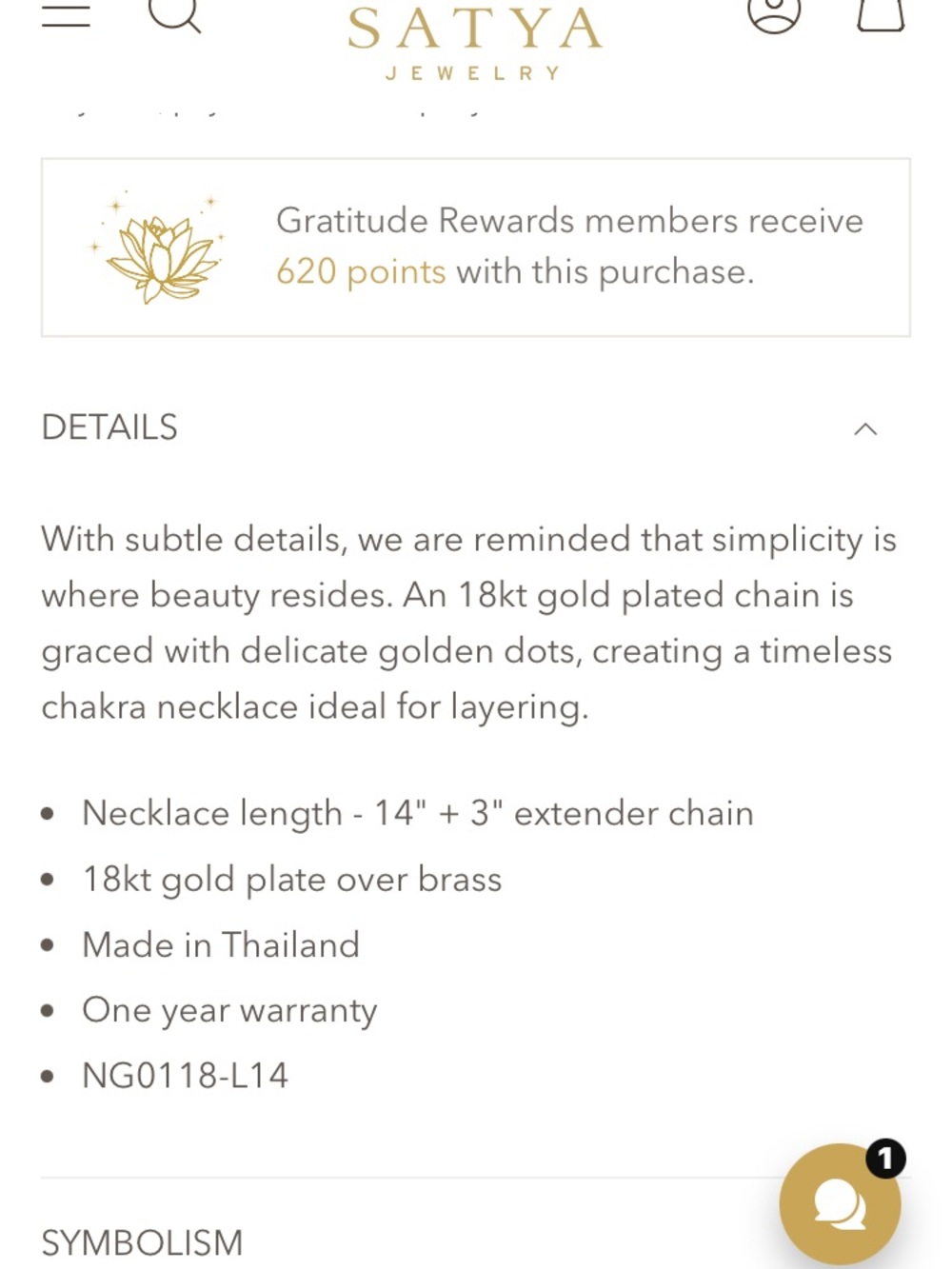 Gold Satya Subtle Beauty Dot Chain Choker - Gold - Picture 6 of 7